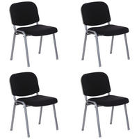 SADA KONFERENČNÍCH ŽIDLÍ 4 ks - barvy stříbra/černá, Basics, kov/textil (58/84/48cm) - MID.YOU