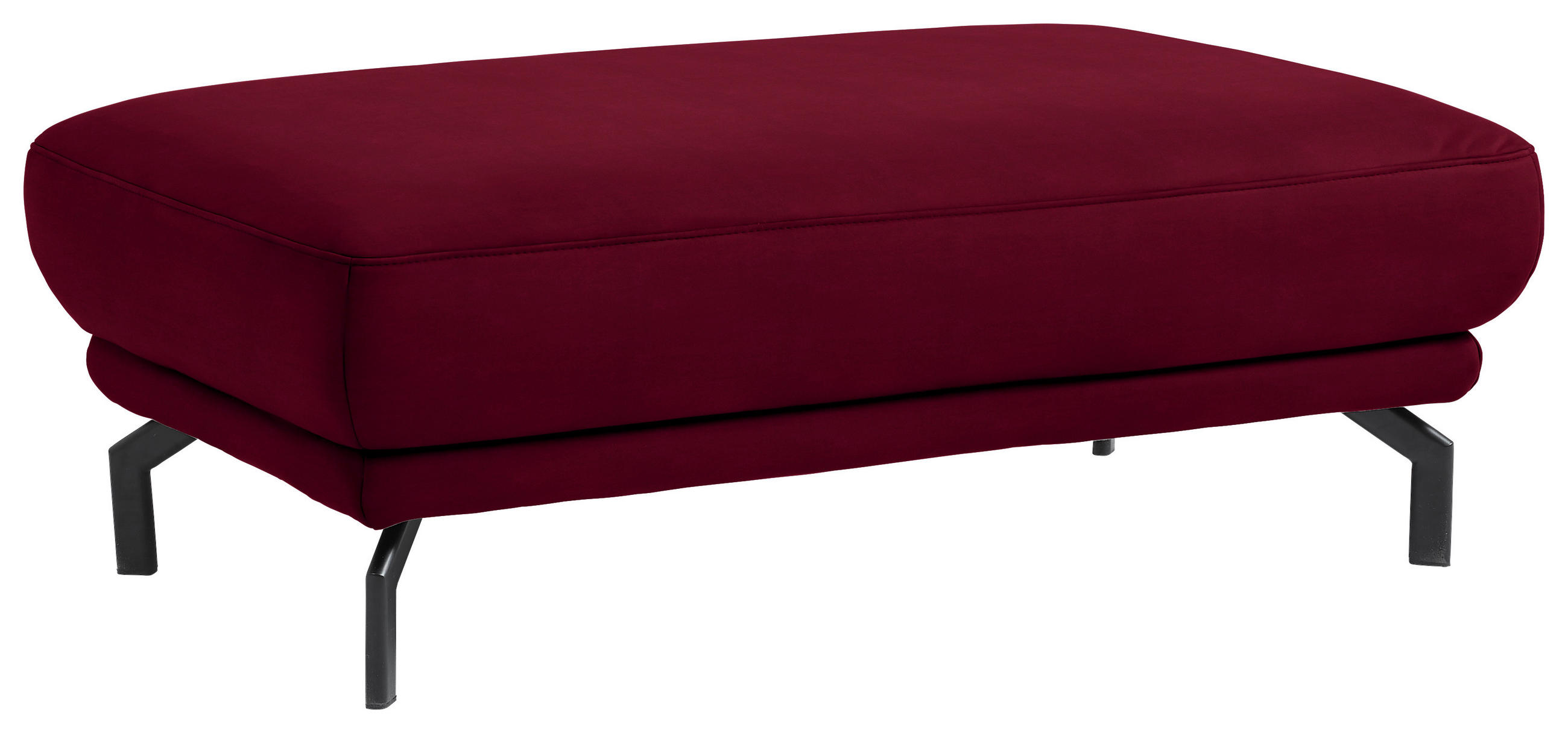 HOCKER in Textil Bordeaux  - Bordeaux/Schwarz, Design, Textil/Metall (127/46/72cm) - Dieter Knoll