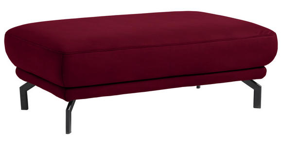 HOCKER in Textil Bordeaux  - Bordeaux/Schwarz, Design, Textil/Metall (127/46/72cm) - Dieter Knoll