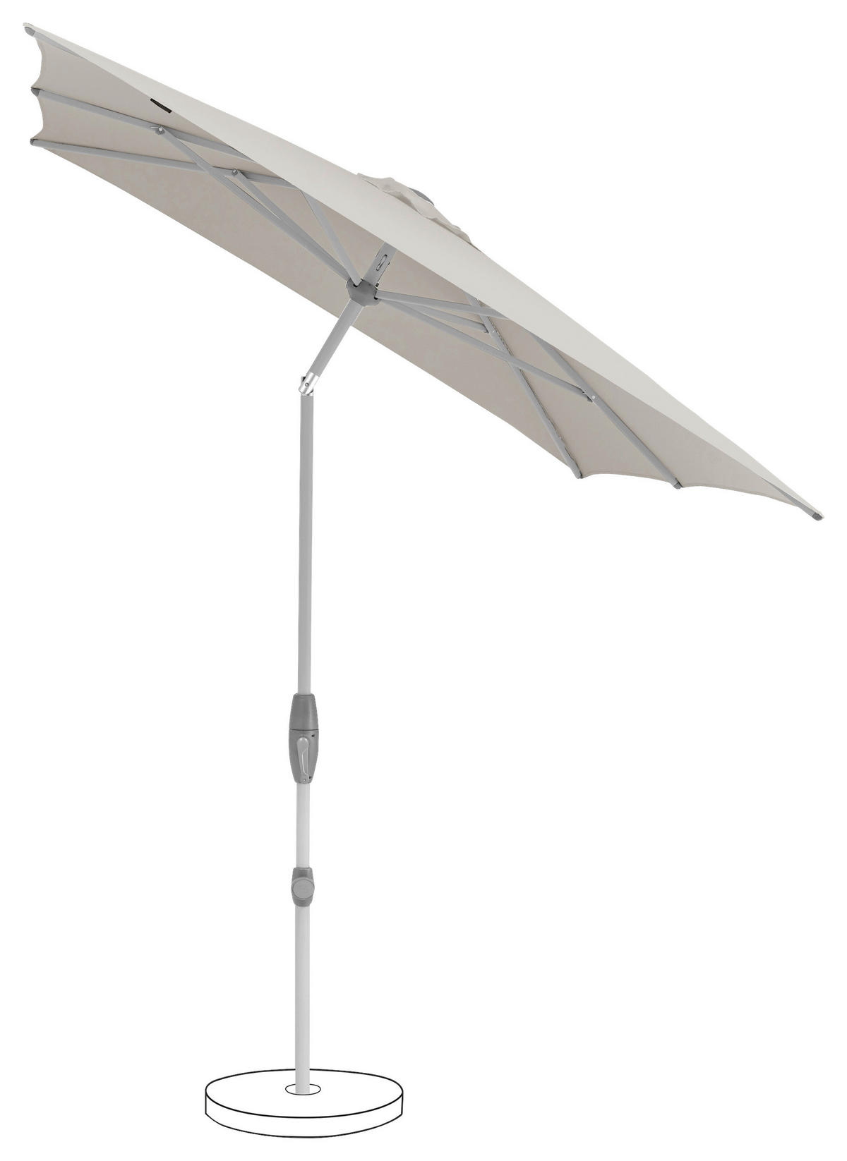 SONNENSCHIRM Hellgrau  - Silberfarben/Hellgrau, KONVENTIONELL, Textil/Metall (250/200cm) - Suncomfort by Glatz