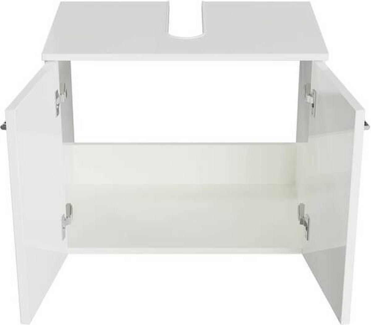 WASCHBECKENUNTERSCHRANK 60/49,8/38,3 cm  - Chromfarben/Weiß Hochglanz, KONVENTIONELL, Holzwerkstoff/Metall (60/49,8/38,3cm) - Sadena