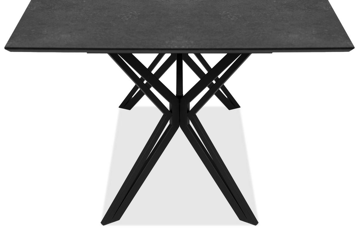 ESSTISCH Schwarz rechteckig  ausziehbar  - Schwarz, MODERN, Holzwerkstoff/Metall (160/90/76cm) - MID.YOU