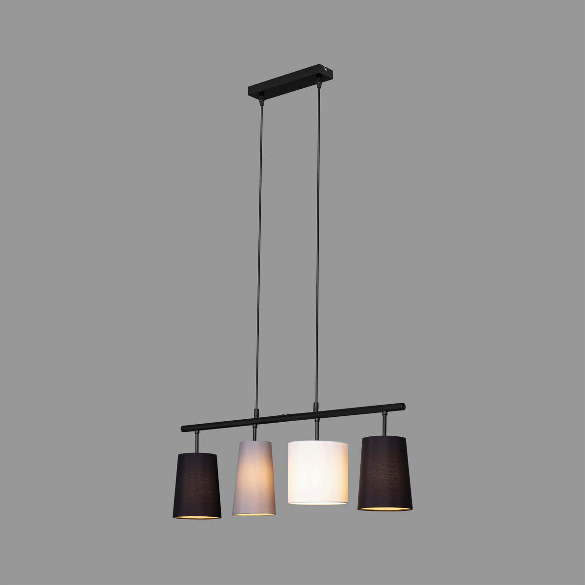 VISEČA NIHALNA SVETILKA  Luri   74/120/15 cm         E27 - siva/črna, Basics, kovina/tekstil (74/120/15cm)