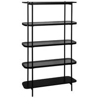 POLC 90/155/34 cm szürke, fekete  - fekete/szürke, Trend, faalapú anyag/Üveg (90/155/34cm) - Xora