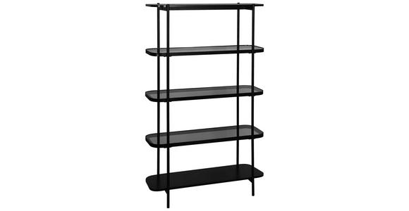 REGAL Grau, Schwarz - Schwarz/Grau, Trend, Glas/Holzwerkstoff (90/155/34cm) - Xora