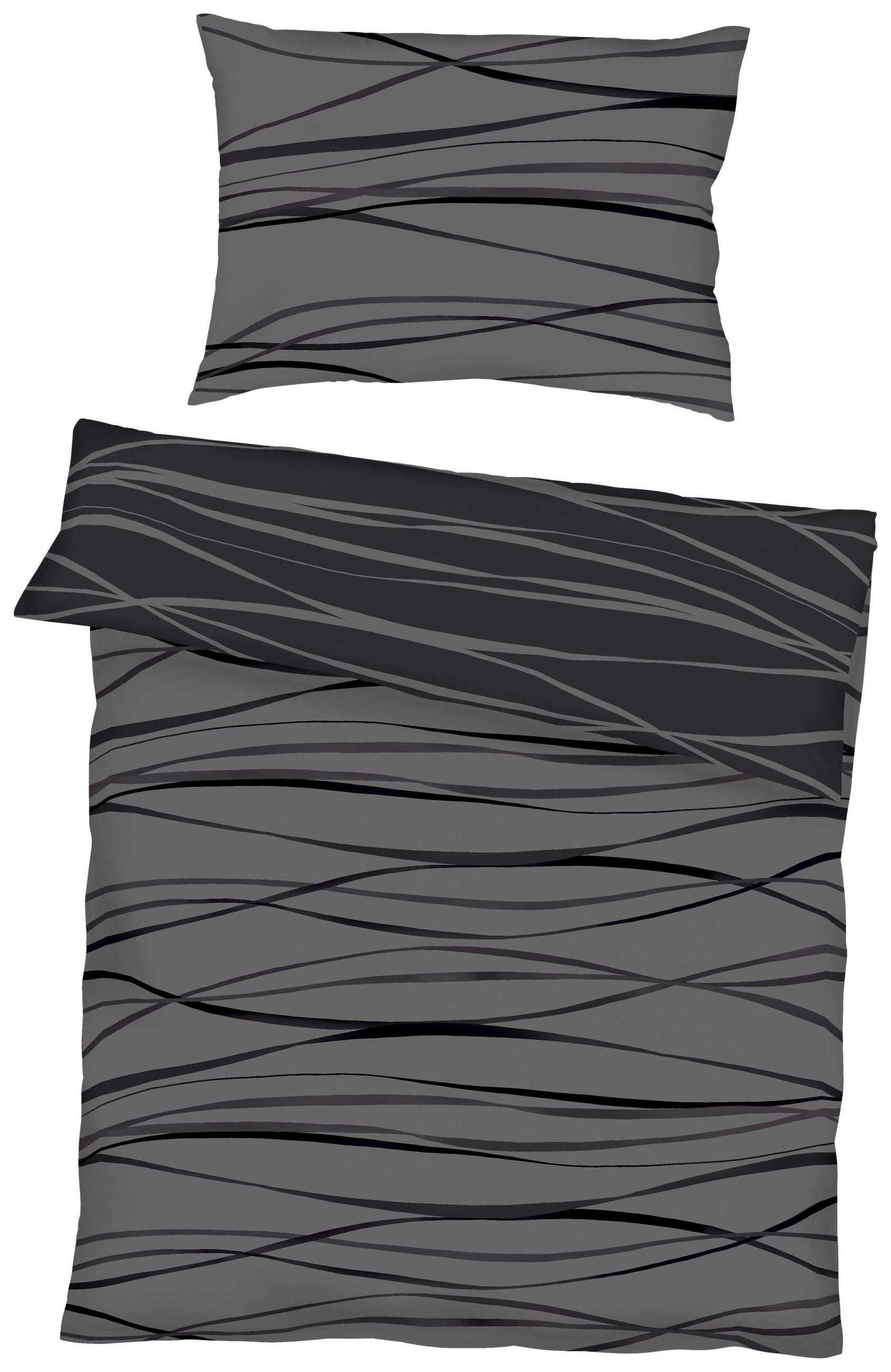 BETTWÄSCHE Motion Makosatin 200/200 cm  - Zinkfarben, Design, Textil (200/200cm) - Kaeppel