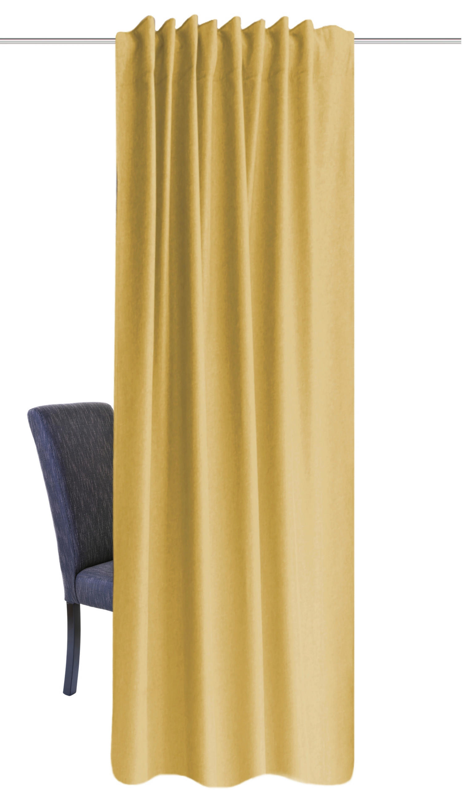WÄRMESCHUTZVORHANG ESKIMO blickdicht 135/245 cm   - Gelb, Basics, Textil (135/245cm)