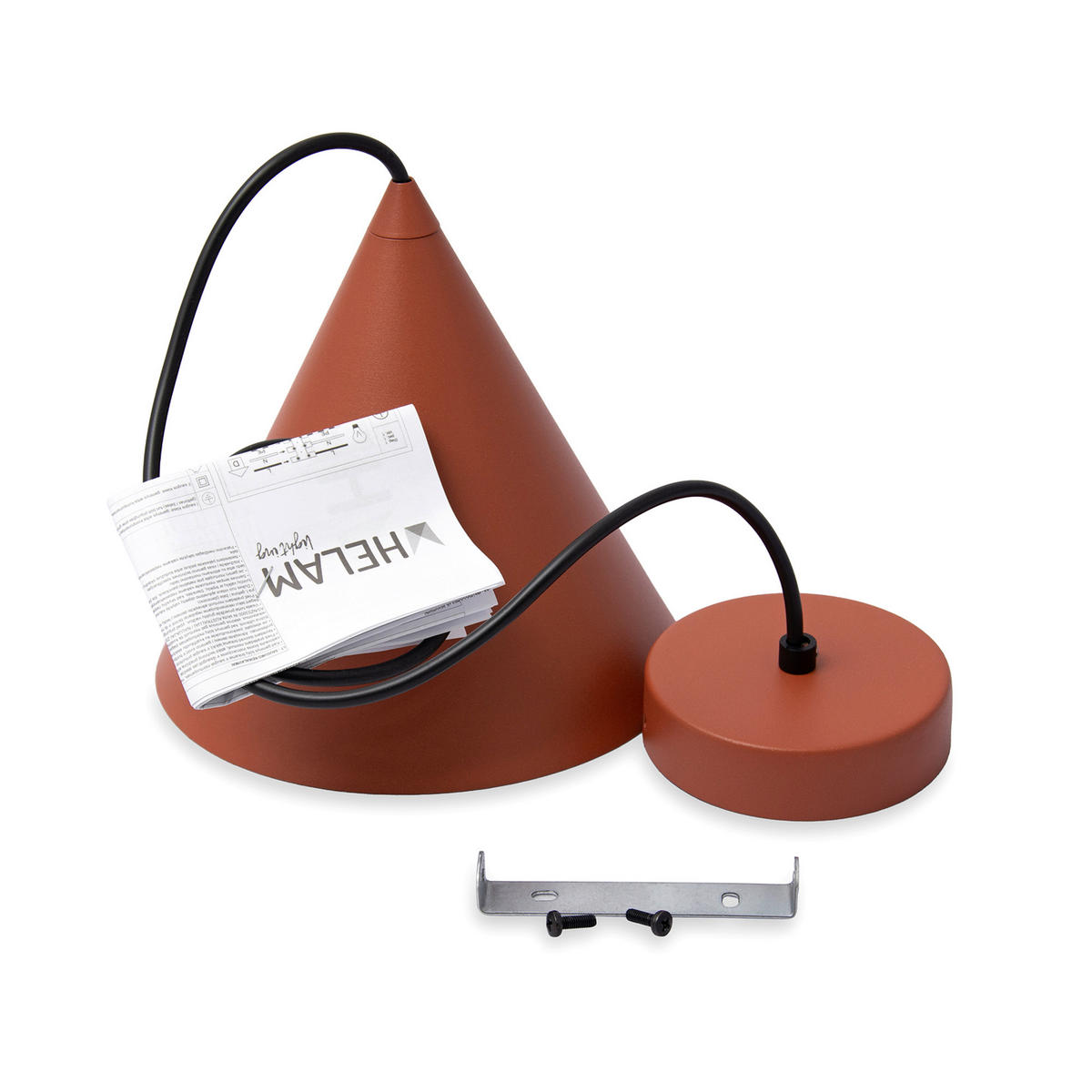 HÄNGELEUCHTE 18/18/98 cm  - Terracotta, Design, Metall (18/18/98cm)