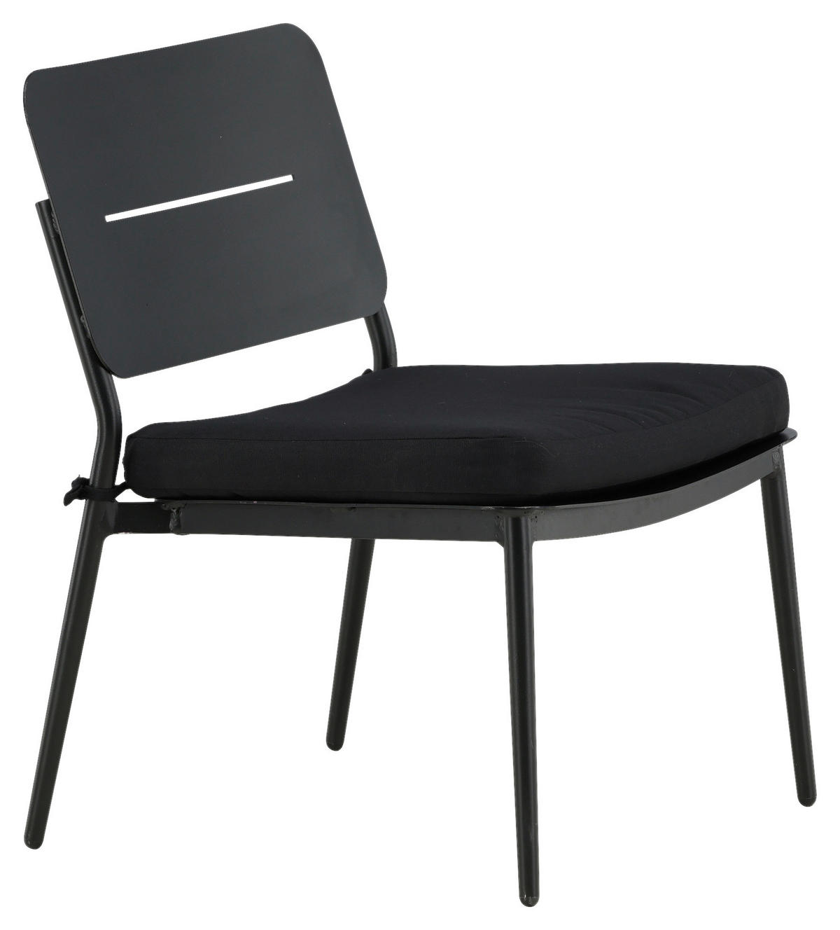 LOUNGESESSEL in Metall, Textil Schwarz  - Schwarz, KONVENTIONELL, Textil/Metall (55/73/59cm) - Gardenson