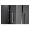 KLEIDERSCHRANK 196/219/59 cm 4-türig Anthrazit Hochglanz, Anthrazit - Anthrazit/Anthrazit Hochglanz, KONVENTIONELL, Holzwerkstoff/Metall (196/219/59cm) - Carryhome