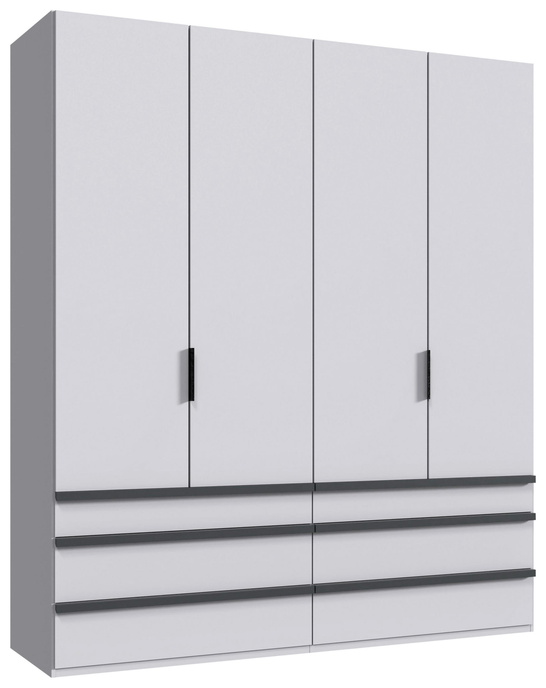 FALTTÜRENSCHRANK 200/236/58 cm 2-türig Weiß  - Schwarz/Weiß, Design, Holzwerkstoff (200/236/58cm) - Boxxx