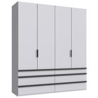 Dulap Cu Uși Pliabile, 200/236/58 cm, alb - alb/negru, Design, material pe bază de lemn (200/236/58cm) - Boxxx