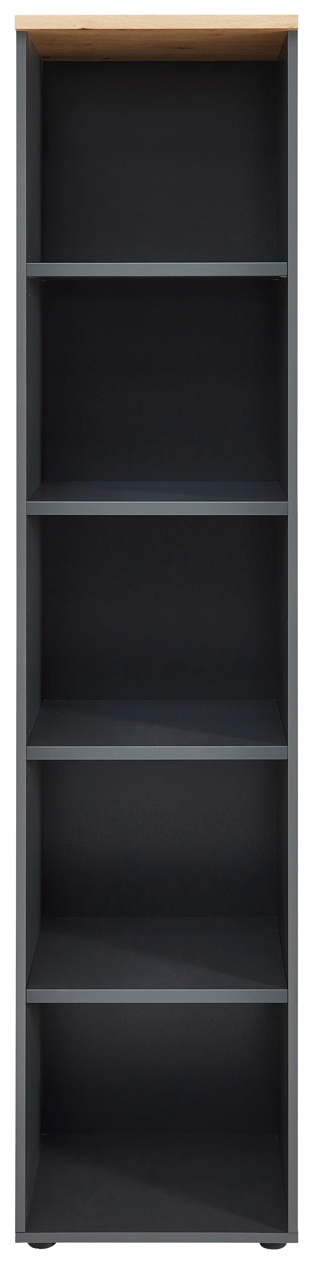 PISARNIŠKI REGAL 45/197/38 cm hrast artisan, barve grafita  - črna/barve grafita, Moderno, umetna masa/leseni material (45/197/38cm) - Voleo