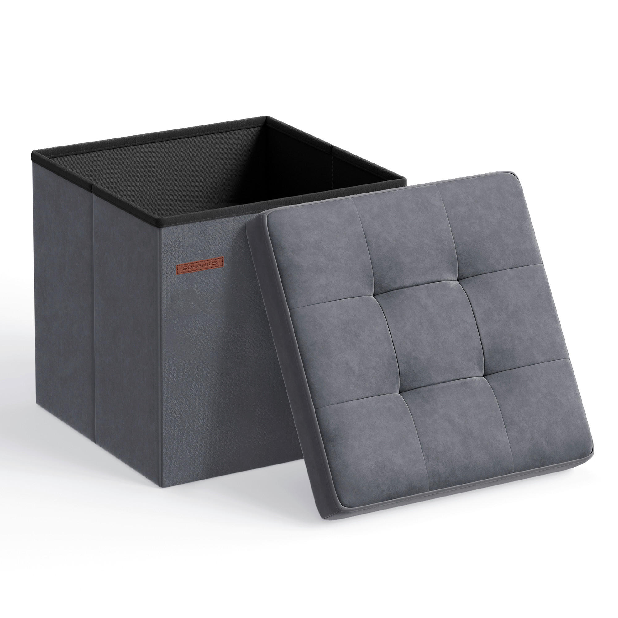 SITZBOX in Textil, Holzwerkstoff Grau  - Grau, Basics, Holzwerkstoff/Textil (38/38/38cm)