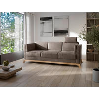 3-SITZER-SOFA in Mikrofaser Braun  - Eichefarben/Braun, KONVENTIONELL, Holz/Textil (213/84/93cm) - Sit & More