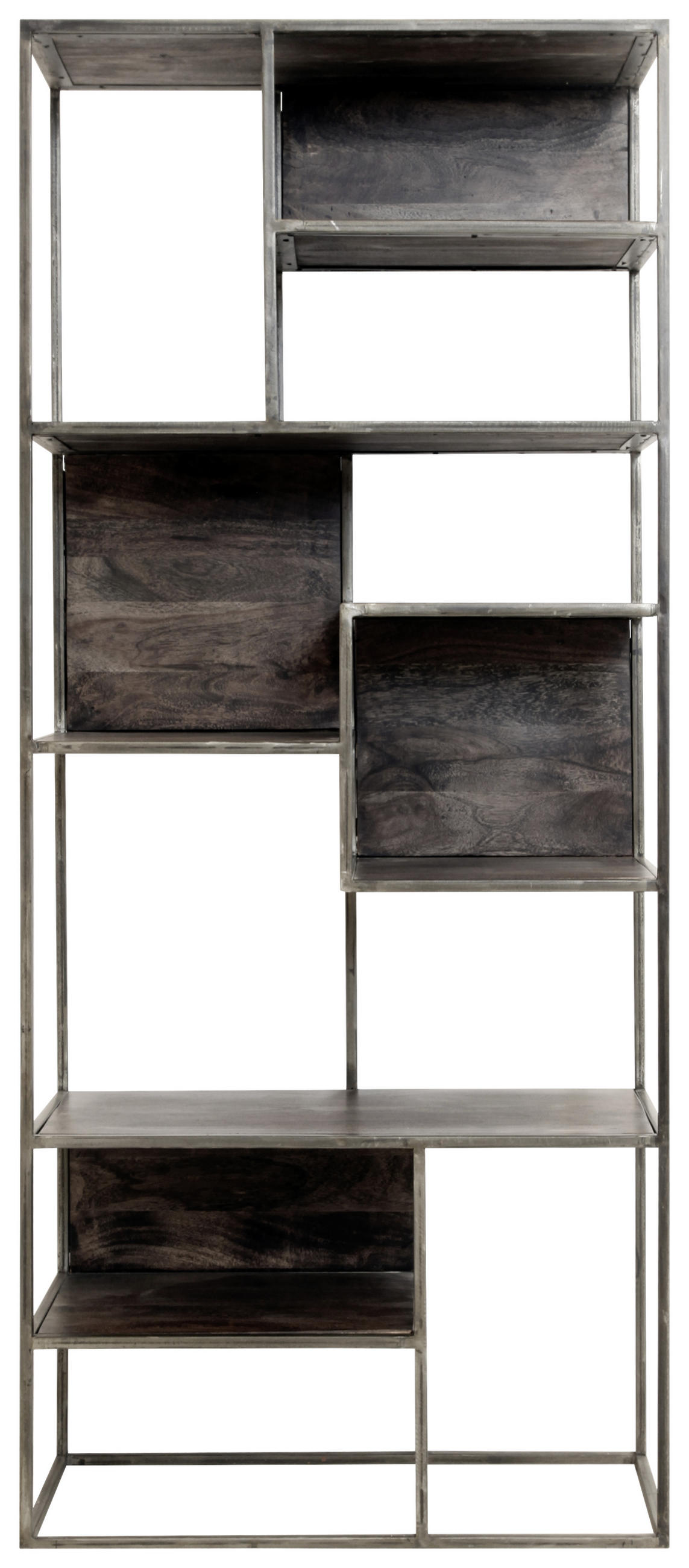 REGAL  75/173/35 cm Grau  - Grau, KONVENTIONELL, Holz/Metall (75/173/35cm) - Livetastic