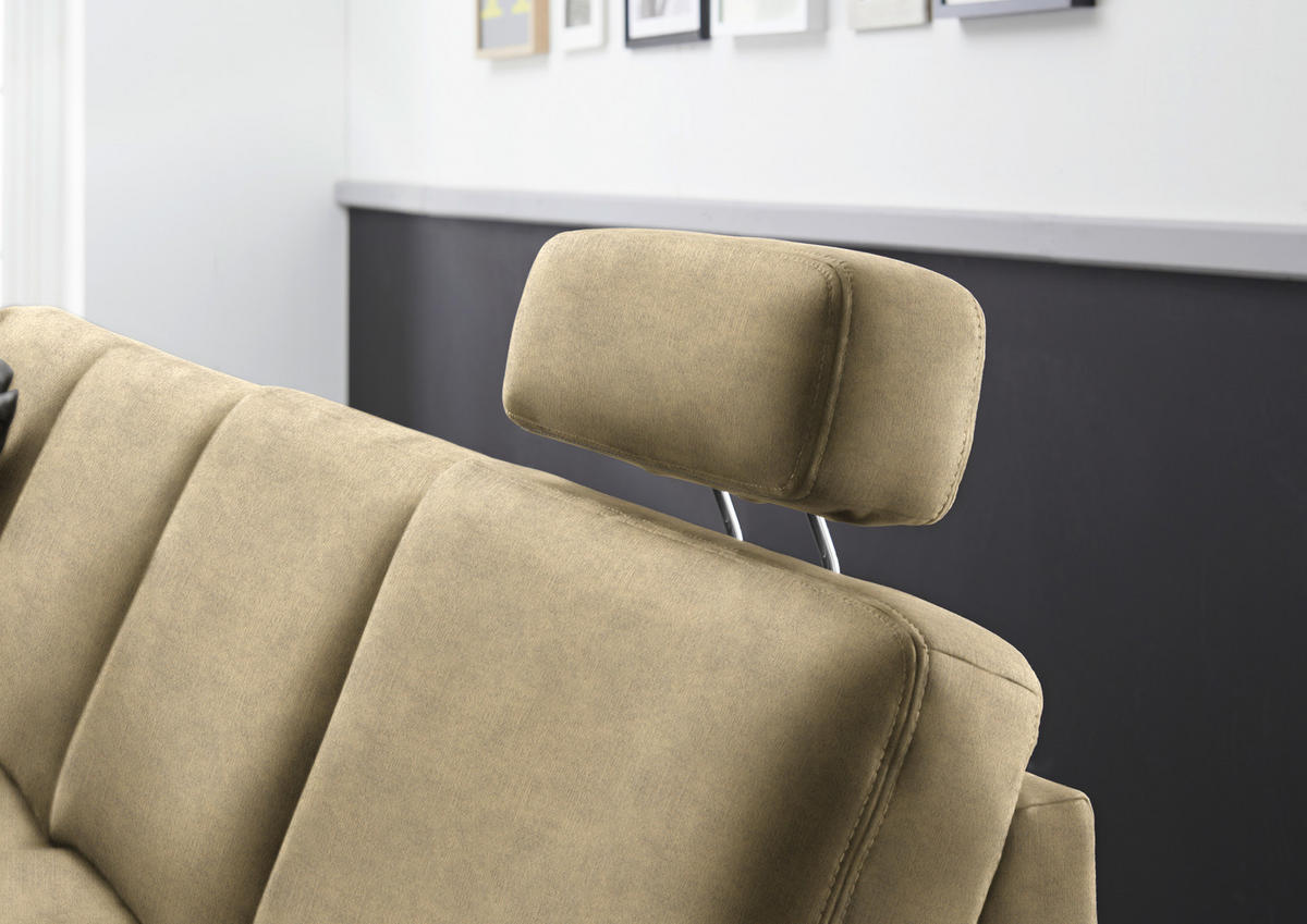 WOHNLANDSCHAFT in Velours Cappuccino  - Eichefarben/Cappuccino, Konventionell, Holz/Textil (167/316/235cm) - Beldomo System