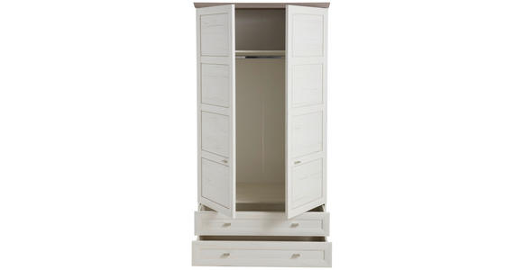 GARDEROBENSCHRANK 104/196,8/60,5 cm  - Weiß/Grau, LIFESTYLE, Holzwerkstoff (104/196,8/60,5cm) - Hom`in