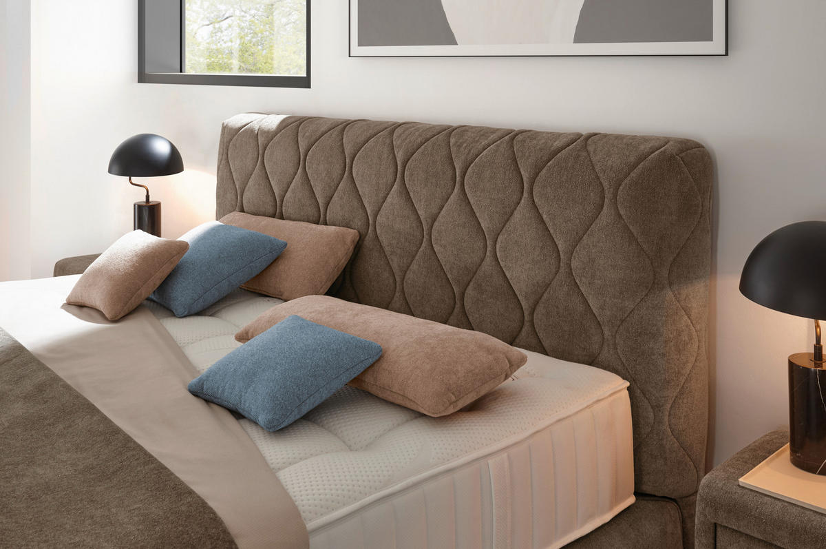 BOXSPRINGBETT 180/200 cm  in Braun  - Schwarz/Braun, Design, Kunststoff/Textil (180/200cm) - Johann Jakob