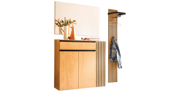 GARDEROBE 3-teilig in 150/200/30 cm - Eichefarben/Schwarz, Design, Holz/Holzwerkstoff (150/200/30cm) - Moderano