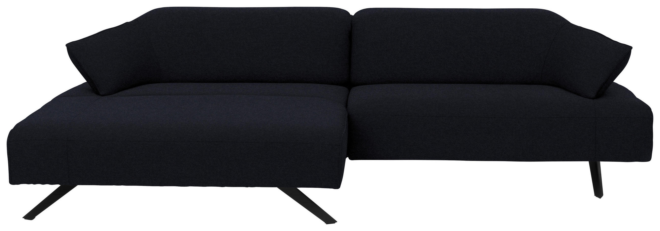ECKSOFA in Struktur Dunkelblau  - Anthrazit/Dunkelblau, Design, Textil/Metall (165/276cm) - Himolla