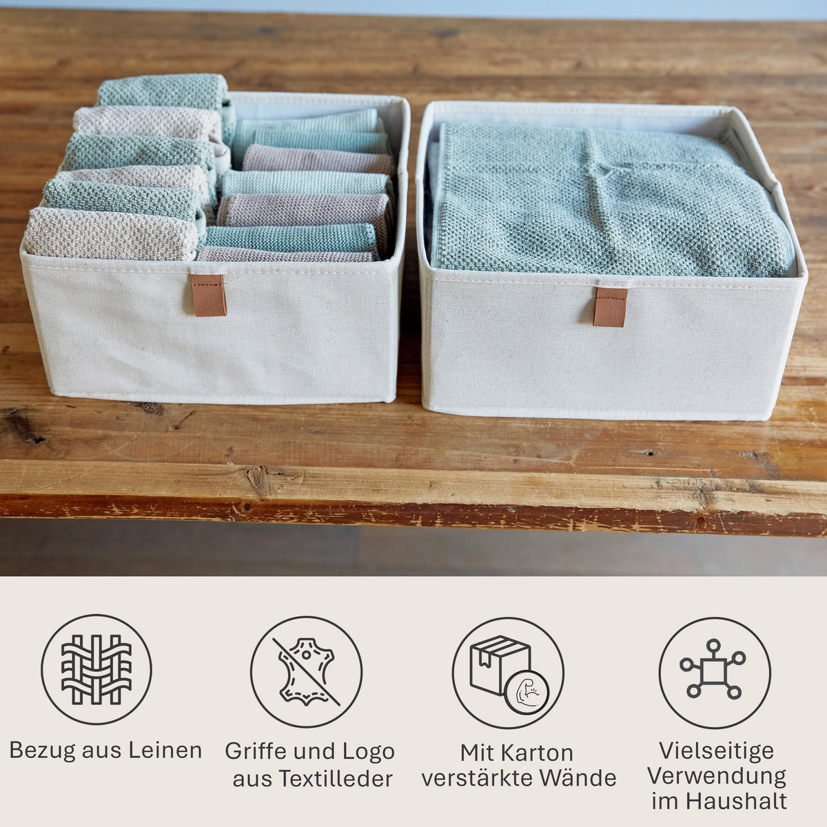 ORGANIZER  - Beige, Basics, Karton/Textil (30/30/15cm) - Store It