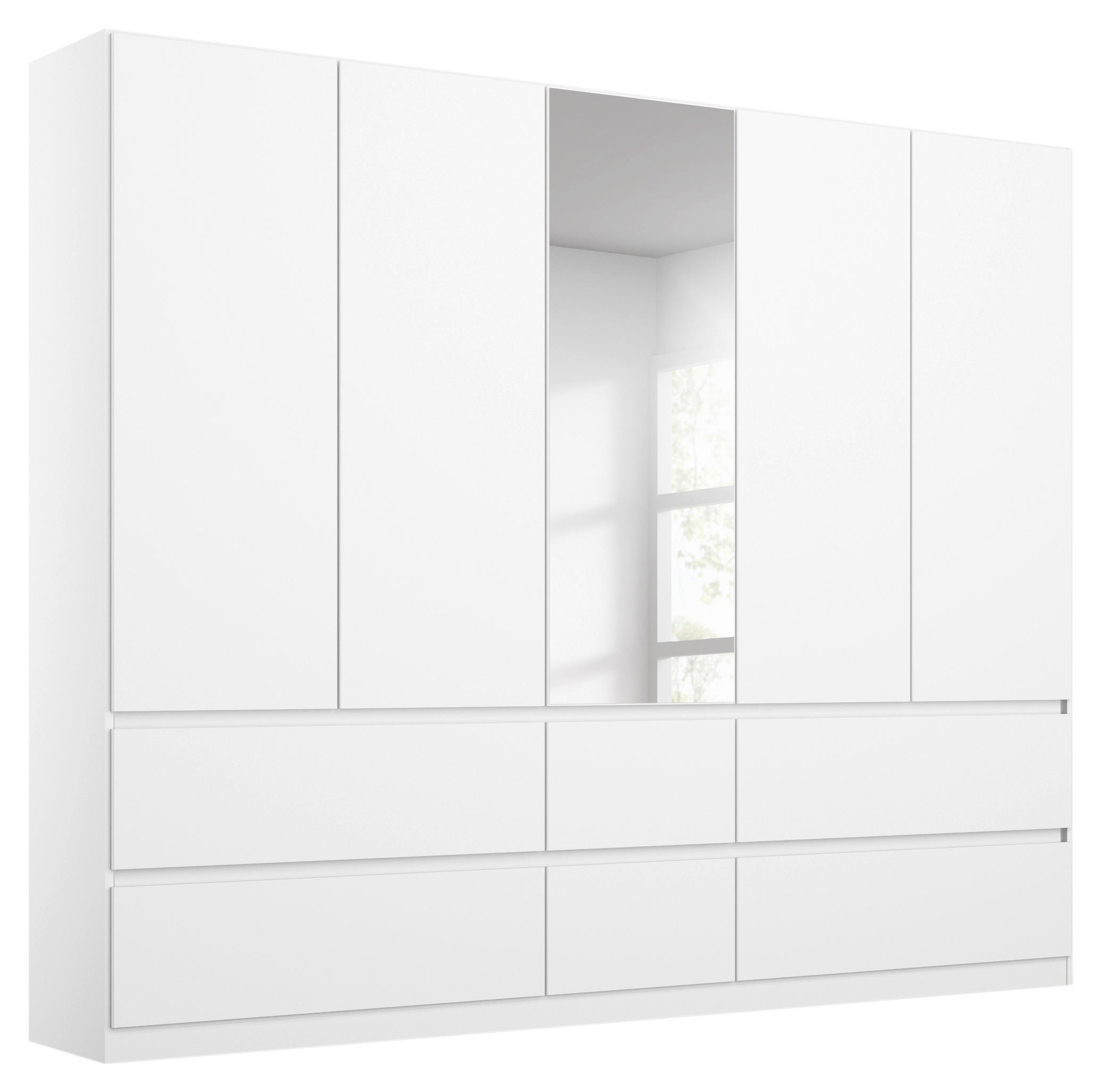 ARMOIRE À PORTES BATTANTES in Weiss  - Weiss, Design, Glas/Holzwerkstoff (226/210/54cm) - Carryhome