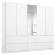DREHTÜRENSCHRANK  in Weiß  - Weiß, Design, Glas/Holzwerkstoff (226/210/54cm) - Carryhome