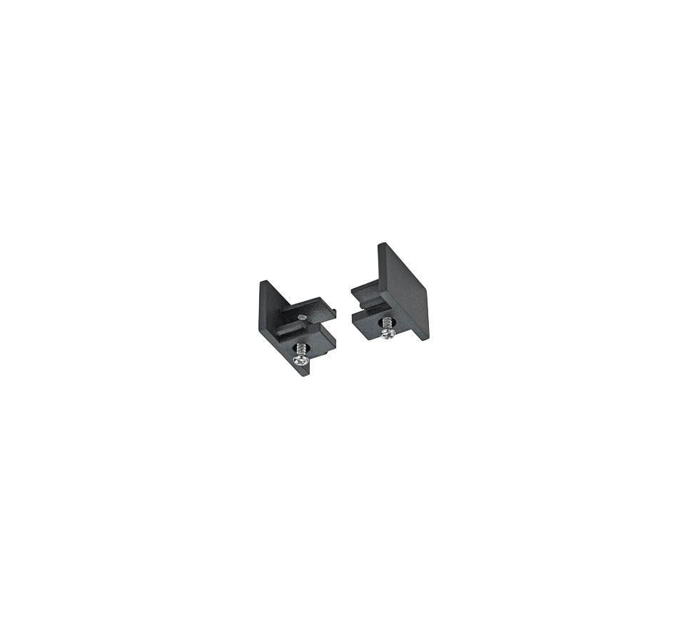 SCHIENENSYSTEM-ENDKAPPEN-SET - Schwarz, Basics, Kunststoff (3/2/1,8cm) - Trio Leuchten
