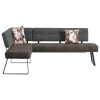ECKBANK 169/225 cm  in Schwarz, Dunkelgrau  - Dunkelgrau/Schwarz, Design, Textil/Metall (169/225cm) - Dieter Knoll