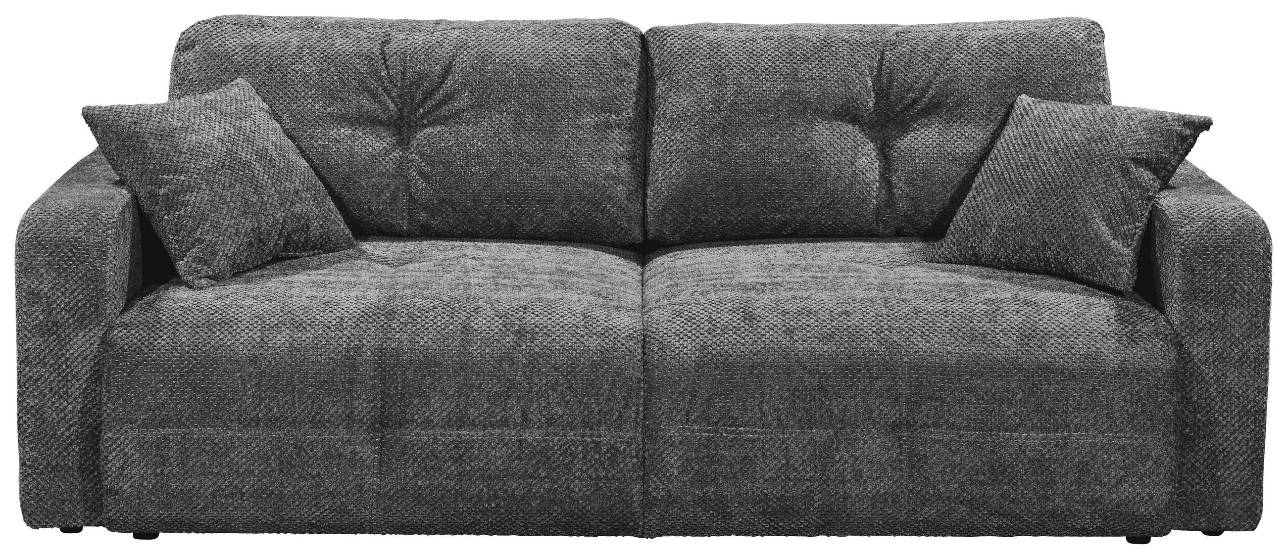 SCHLAFSOFA Mikrovelours Anthrazit  - Anthrazit/Schwarz, KONVENTIONELL, Kunststoff/Textil (235/88/120cm) - MID.YOU