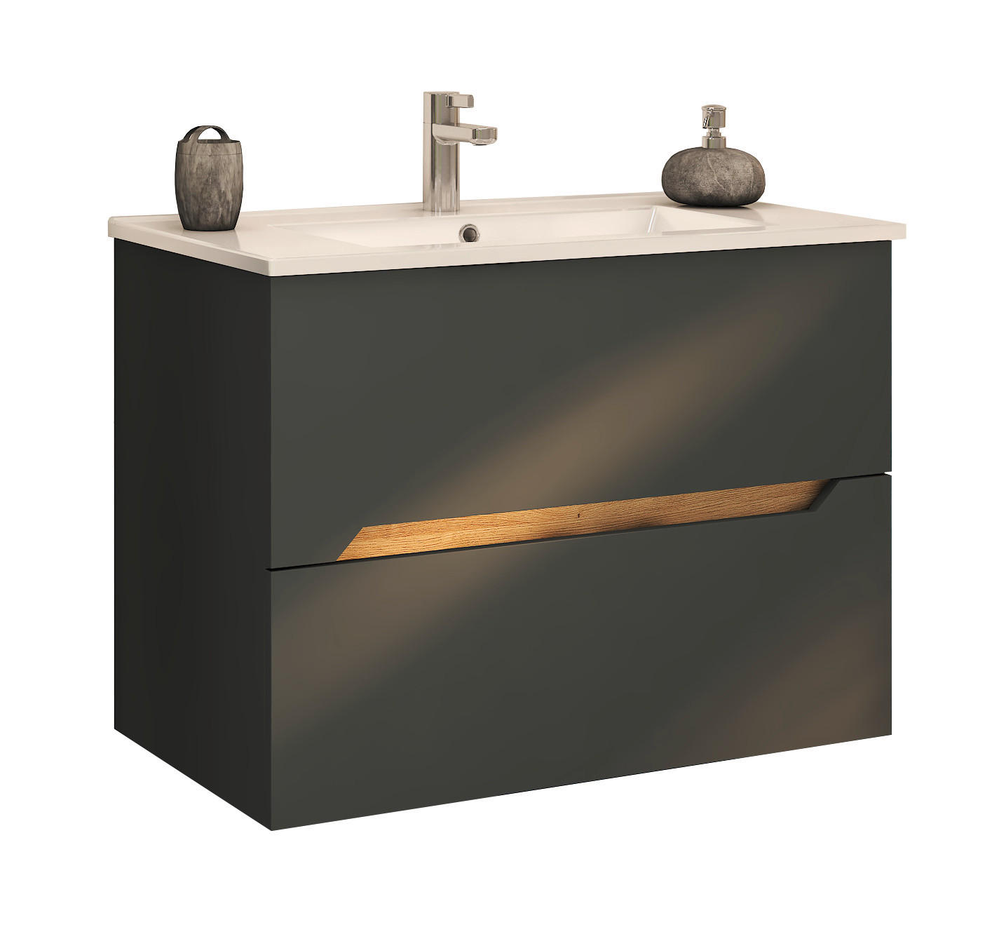 Stylife SKRINKA S UMÝVADLOM, grafitová, grafitová, 85/63/45 cm