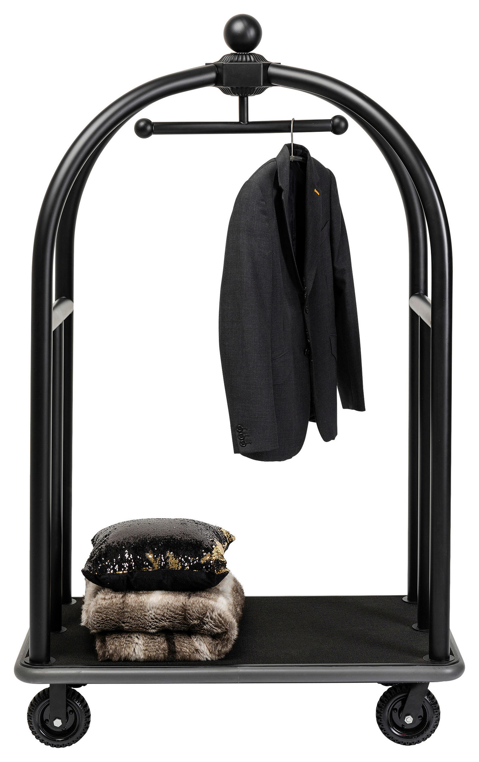 KLEIDERWAGEN in Schwarz 105/186/62 cm   - Schwarz, Trend, Kunststoff/Metall (105/186/62cm) - Kare-Design