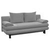 SCHLAFSOFA Cord Hellgrau  inkl. Rückenkissen, Armlehnenkissen, Bettkasten, Schlaffunktion, Rücken echt, Liegefläche im Originalstoff  - Hellgrau/Schwarz, KONVENTIONELL, Kunststoff/Textil (196/77/92cm) - Carryhome