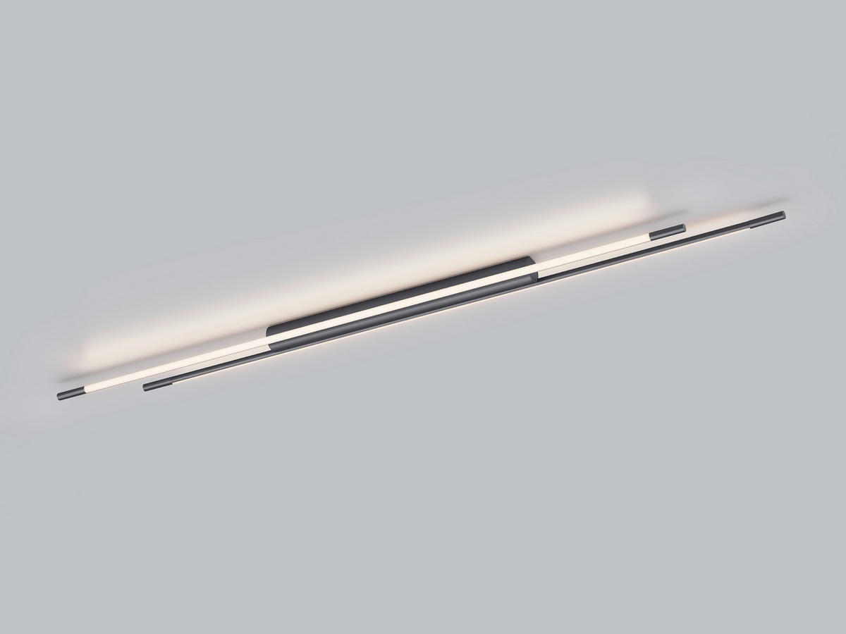 LED-DECKENLEUCHTE Leda 150/6,5/5 cm   - Titanfarben, Design, Kunststoff/Metall (150/6,5/5cm) - Helestra