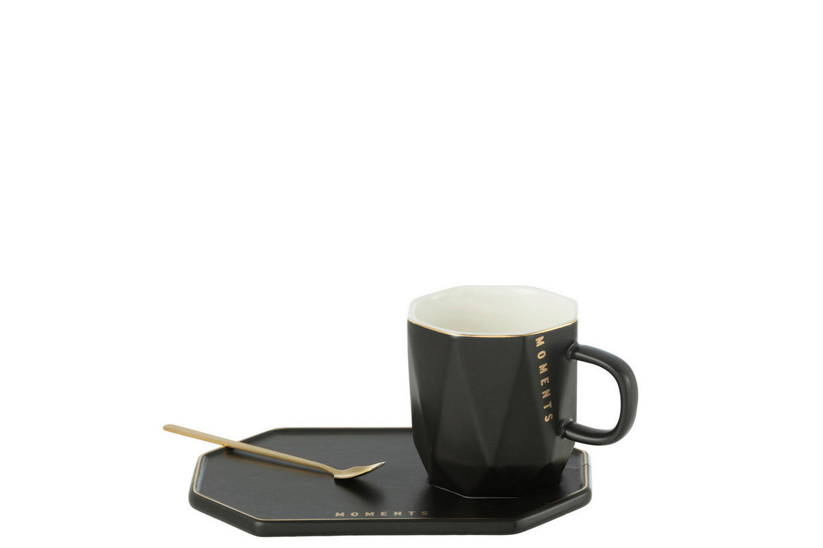 BECHER  - Schwarz, Basics, Keramik (17,8/12,2/8cm) - Ambia Home