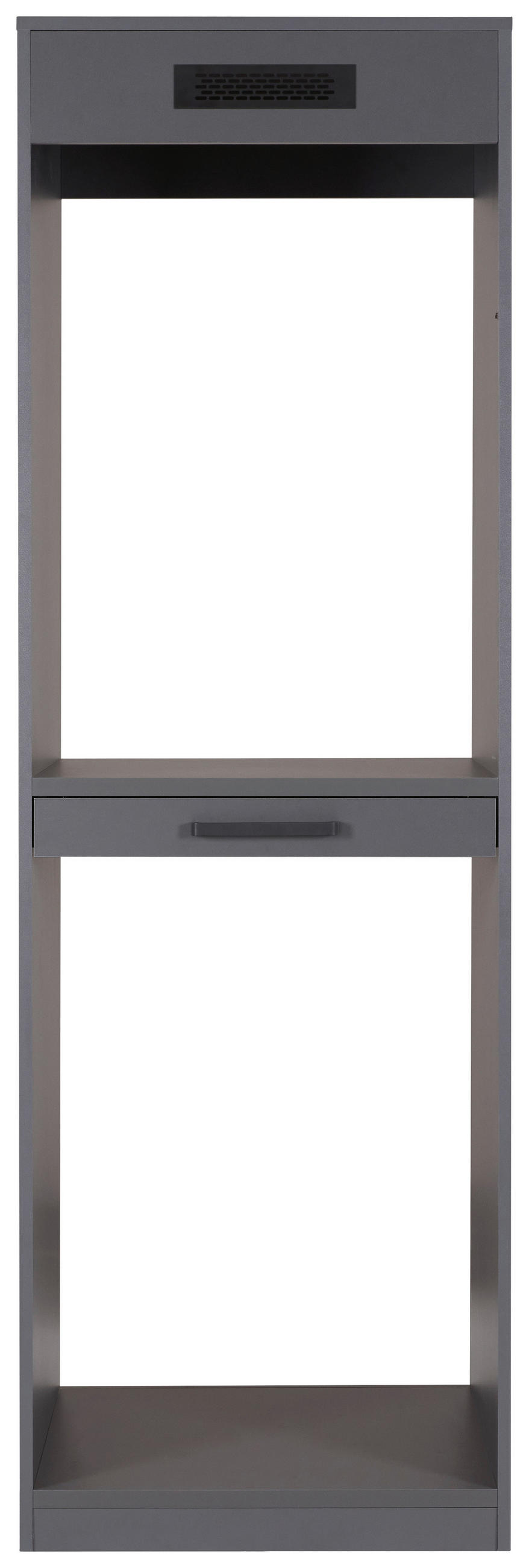 WASCHMASCHINENSCHRANK 67/208/68 cm  in Anthrazit  - Anthrazit/Schwarz, MODERN, Holzwerkstoff/Metall (67/208/68cm) - home24