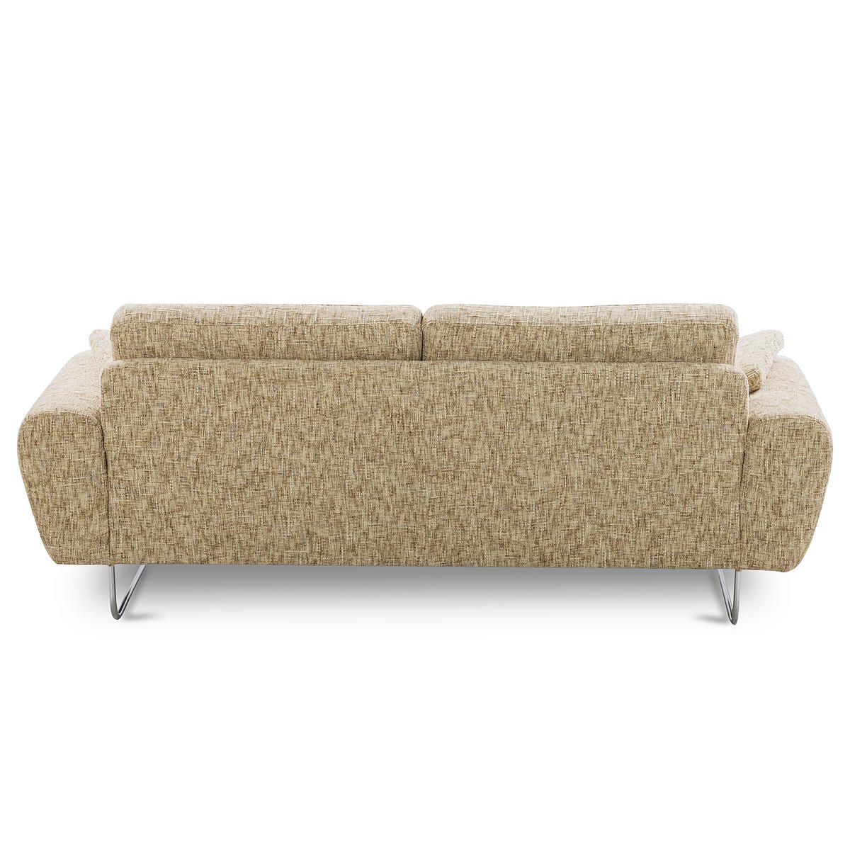 3-SITZER-SOFA SPRING in Webstoff Hellbraun Modern  - Chromfarben/Hellbraun, Design, Textil/Metall (187/85/92cm) - Livetastic