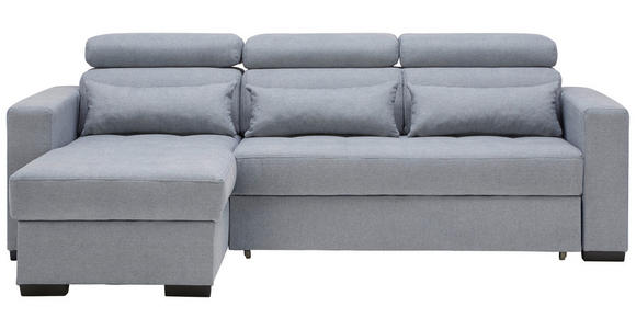 ECKSOFA  in Webstoff Blaugrau  179/240 cm  - Blaugrau/Schwarz, Design, Kunststoff/Textil (179/240cm) - Carryhome