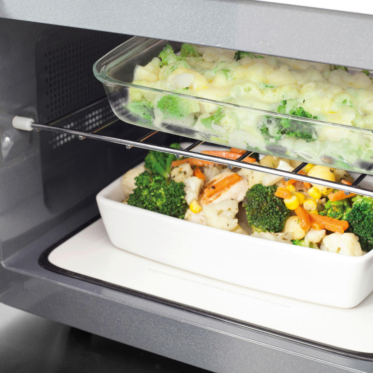 MIKROWELLE  - Silberfarben/Schwarz, Basics (46,5/27,5/40cm) - CASO Design