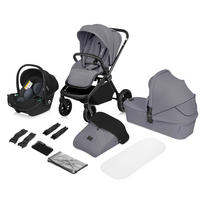 KINDERWAGENSET  No  Grey Stone  - Grau, Basics (93/62/110cm) - Lionelo