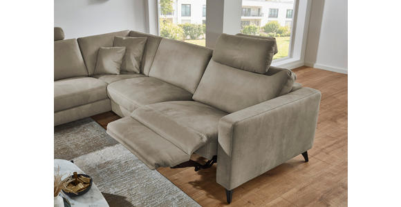 ECKSOFA Dieter Knoll Beigebraun Mikrofaser  - Beigebraun/Schwarz, Design, Textil/Metall (238/269cm) - Dieter Knoll