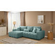 ECKSOFA in Velours Petrol  - Petrol/Schwarz, KONVENTIONELL, Kunststoff/Textil (168/298cm) - Carryhome