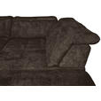 WOHNLANDSCHAFT in Struktur Mokka  - Schwarz/Mokka, KONVENTIONELL, Textil/Metall (188/357/253cm) - Carryhome