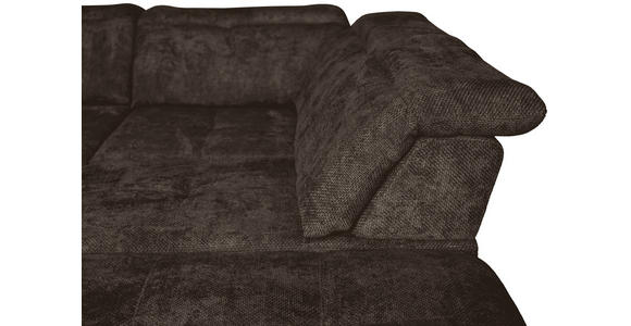 WOHNLANDSCHAFT in Struktur Mokka  - Schwarz/Mokka, KONVENTIONELL, Textil/Metall (188/357/253cm) - Carryhome