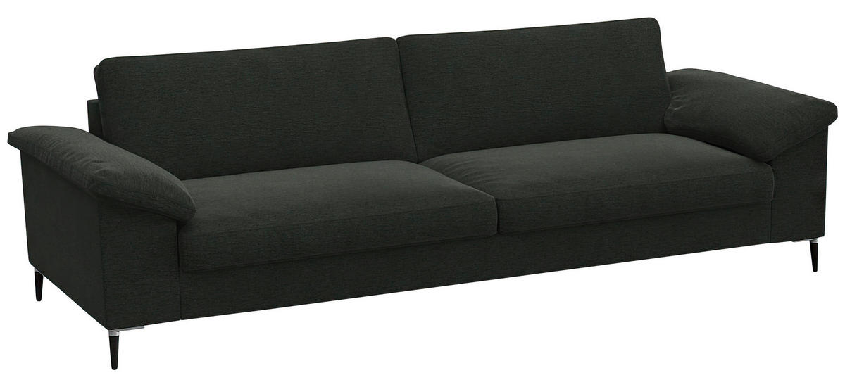 3-SITZER-SOFA Flachgewebe Waldgrün  - Waldgrün/Alufarben, Design, Textil/Metall (241/84,5/92cm) - Livetastic