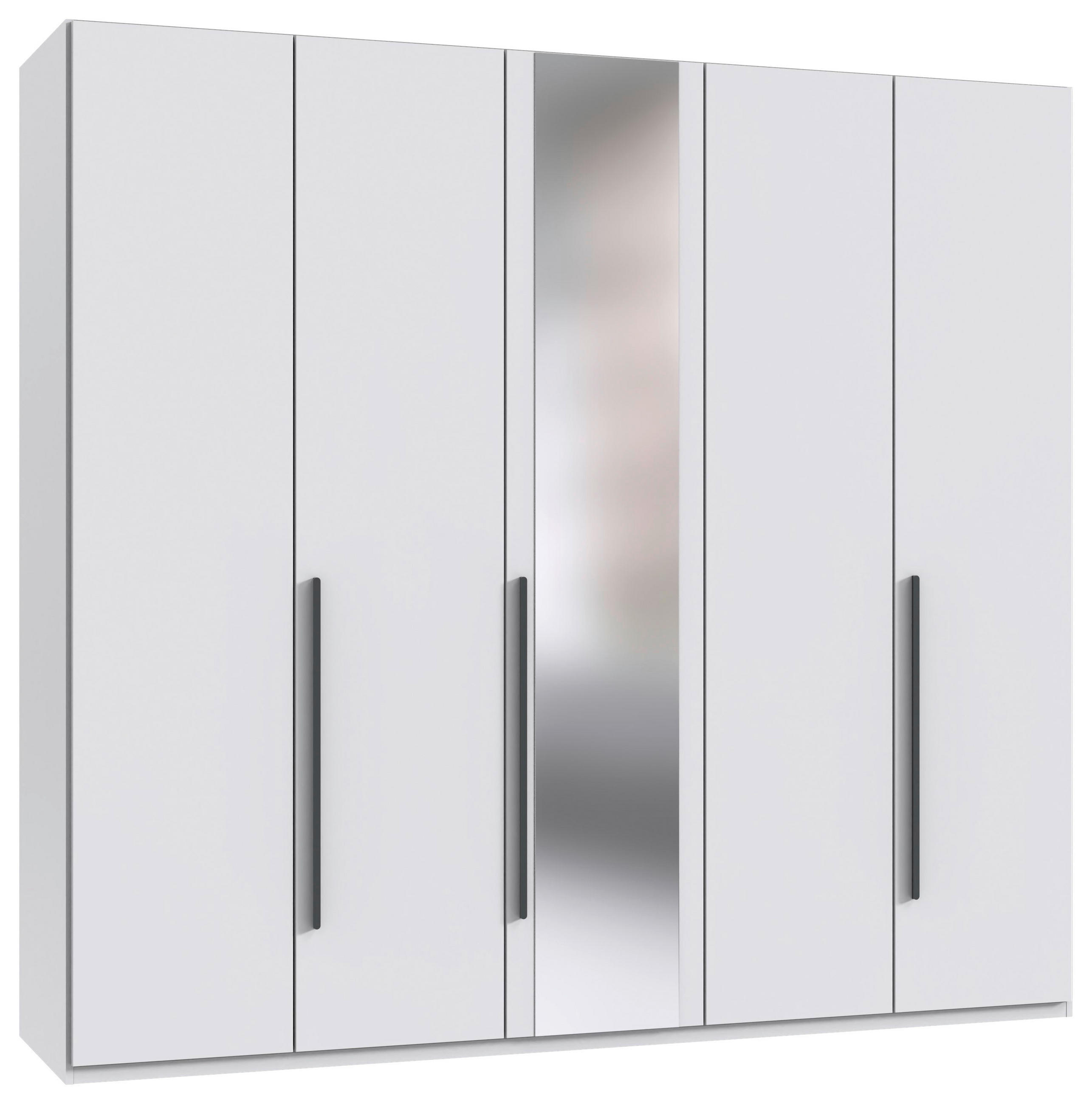 DREHTÜRENSCHRANK Graphitfarben, Weiß 5 Tür(en)  - Graphitfarben/Weiß, MODERN, Glas/Holzwerkstoff (225/208/58cm) - Chameo