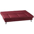 SCHLAFSOFA  in Echtleder Weinrot  - Weinrot/Schwarz, Design, Leder/Metall (200/85/90cm) - Novel