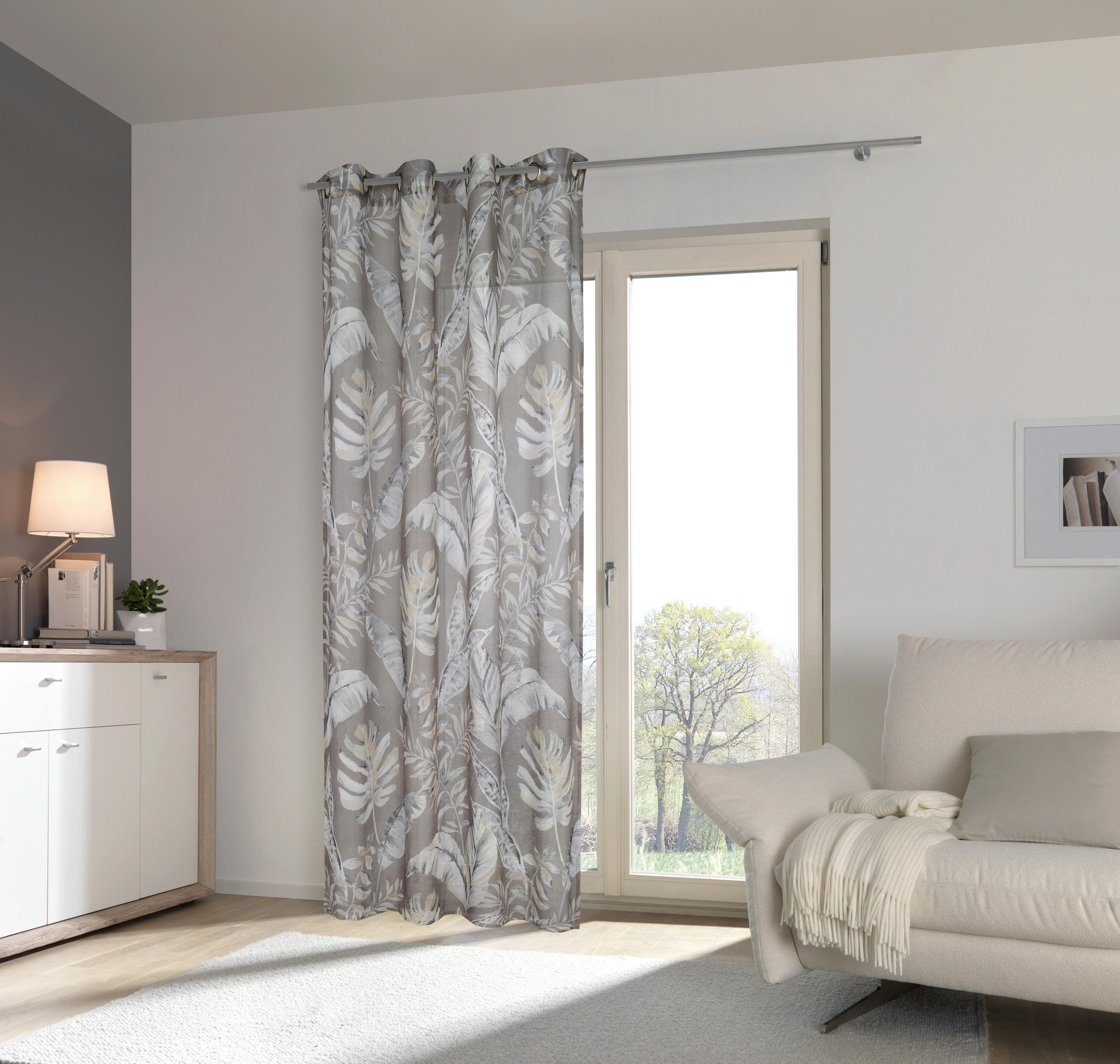 ÖLJETTLÄNGD halvtransparent  - taupe, Design, textil (140/245cm) - Esposa