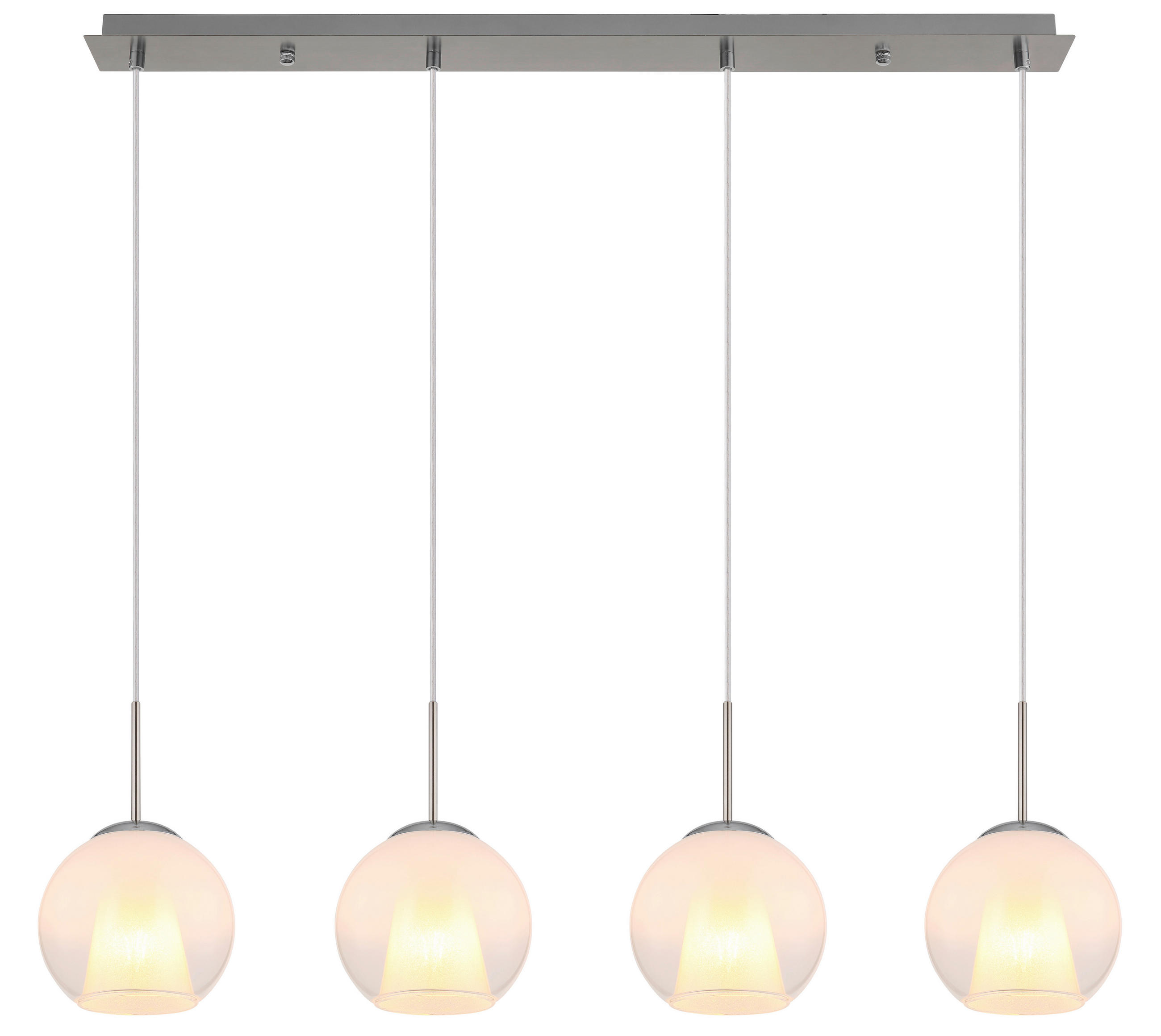 HÄNGELEUCHTE 100/18/120 cm    - Klar/Chromfarben, Basics, Glas/Kunststoff (100/18/120cm) - Globo